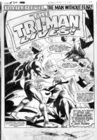 COLAN, GENE - Daredevil #22 pg 1- Splash, Daredevil tries to fly the Owl's Bird aircraft to a safe landing! Comic Art