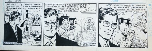 DELBO, JOSE - Superman daily -  origin Bizarro / Bizarro Superboy Lex & Clark Kent 2/28 1984 Comic Art
