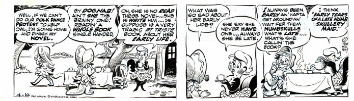 KELLY, WALT - Pogo daily, Folk Dance Protest - Mam'selle  4/19  1967 Comic Art