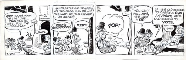 KELLY, WALT - Pogo daily, 3/27-A 1968,  Comic Art