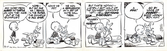 KELLY, WALT - Pogo daily, 1960,  Olympics are over Comic Art