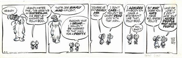 KELLY, WALT - Pogo daily 7/2 1965, Porkupine & lady bugs Comic Art