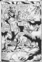 MCMANUS, SHAWN - MOORE -  Swamp Thing #28 splashy pg 2, new Origin - Swamp Thing buring Alec, & Abby Comic Art