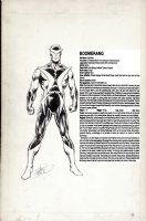 BYRNE, JOHN - Marvel Universe Hulk Spidey & Iron Fist villain - Boomerang - signed 1982 Comic Art