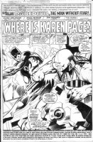 BYRNE, JOHN - Daredevil #138 pg 1 splash, DD swings in to battle the Smasher! Comic Art