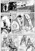 BUSCEMA, SAL - New Mutants #11 pg 17, the New Mutants team tries to escape the evil Roman forces, when the Black Queen comes back from her  death ! Comic Art