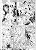 BUSCEMA, SAL - New Mutants #11 page 4, Amara, back with her powers, buries Selene, the Black Queen, in lava!  Comic Art