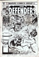 BUCKLER, RICH - Defenders #91 cover, Hulk & 3 Mile Island, Valkyrie vs Hell-Cat 1980 Comic Art