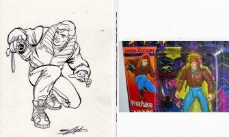 ADAMS, NEAL signed - Spider-Man: New Animated Series Box Cover: Peter Parker 1994 Comic Art
