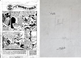 ADAMS, NEAL layout / assist / Signed DICK DILLIN - Super DC Giant Brave Bold inside cover, Batman & Flash 1970 Comic Art