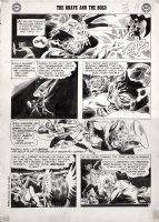 KUBERT, JOE - Brave and the Bold #44 lrg pg 4, Hawkman vs all 3 of the animal-headed Lanisarian aliens! 1962 Comic Art