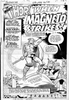 KIRBY, JACK - Journey Into Mystery #109 large pg 1 Splash, double Thor, When Magneto strikes! 1964 Comic Art