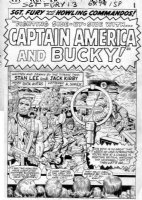 KIRBY, JACK - Sgt Fury #13 pg 1 large Splash, 1st Nick & Captain America + Bucky story - WW2 Comic Art