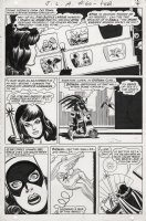 SEKOWSKY, MIKE - Justice League of America #60 pg 4, rare Batgirl appearance. Full shot of her on the Batcycle watch Batman turning into a  Batterfly !  All JLA members shown at top Comic Art