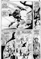COLAN, GENE - Captain America #130 pg 14, big panel as Cap zip-lines using his mighty shield! Comic Art