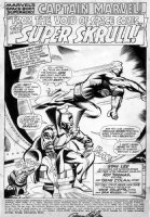 COLAN, GENE - Captain Marvel #2 pg 1, splash! Captain Marvel & Skrull Emperor 1968 Comic Art