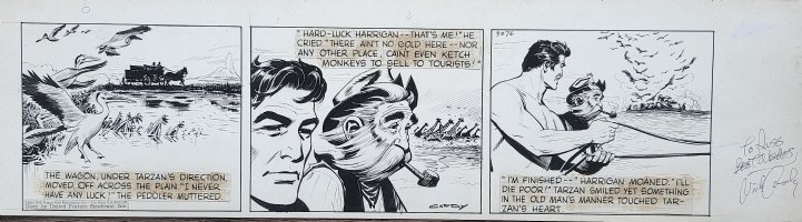 CARDY, NICK - Tarzan daily 1950, Tarzan drives across plains and wildlife Comic Art