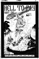 CORBEN, RICHARD - Ghost Rider #6 splash  Hell to Pay  GR on fire & bike  2006 Comic Art