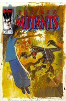 SIENKIEWICZ, BILL - New Mutants #27 painted cover, 1st Legion app. / Cypher, Mirage, Warlock attack Comic Art