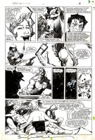 SIENKIEWICZ, BILL - New Mutants #30 pg 11, Kitty Magma Dazzler Sunspot + The Beyonder! Sercet Wars 2 tie-in!!! Comic Art