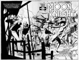 SIENKIEWICZ, BILL - Moon Knight #18 Wraparound, DBL Cover 1982 Comic Art
