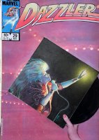 SIENKIEWICZ, BILL - Dazzler #29, very large painted cover, X-Men Film used w/ photo background 1983 Comic Art