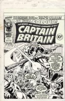 TRIMPE, HERB - Captain Britain #3 cover, origin concludes - 1st Marvel UK hero  1976 Comic Art