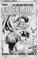 ZECK, MIKE - X-Men's Iceman #2 cover, X-Men's Iceman vs flying beasts Comic Art
