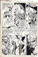 MIGNOLA, MIKE signed - Defenders #128 pg 5, Moon Dragon Gargoyle + Old X-Men team Comic Art