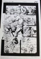 BOLLAND, BRIAN / TERRY AUSTIN inks - Camelot 3000 #9 pg 15, battle scene in rain Comic Art