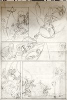 ROGERS, MARSHALL - Howard the Duck mag #4 unused, 2-up Pencil pg, Howard & Bev as Batman & Robin Comic Art
