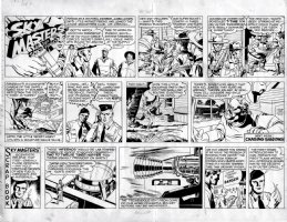 KIRBY, JACK - Skymasters Sunday 10-4 1959, Sky sends Jumbo Jones under cover as a Junior Rocketeer to recover gyro! Comic Art