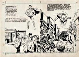 ANDRU, ROSS - Superman Krypton To Metropolis Book Double Spread Pages - 26 - 27 Superboy Comic Art