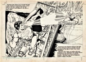 ANDRU, ROSS - Superman Krypton To Metropolis Book Double Splash Pages - 50 - 51 Supes vs Luthor Comic Art