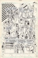 JURGENS, DAN - New Teen Titans #6 pg 9/12, Splashy - Titans meet fans & Aquaman  1984 Comic Art