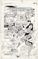 JURGENS, DAN - New Teen Titans #6 pg 7 - Lilith & winged boyfriend 1984 Comic Art