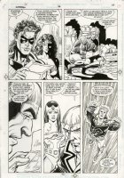 JURGENS, DAN - Superman #76 pg 10, Supes Funeral - Nightwing & JLA Wonder Woman, Aquaman, Guy Gardner Dr. Light Comic Art