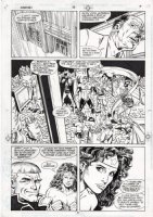 JURGENS, DAN - Superman #76 pg 9, Supes Death 'Funeral for Friend' - Batman Wonder Woman & JLA read SM's mail Comic Art