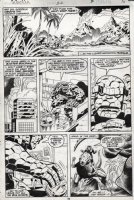TRIMPE, HERB - Godzilla #22 pg 15, great page w/ Godzilla, Devil Dinosaur, Moon Boy and FF's Thing 1979 Comic Art