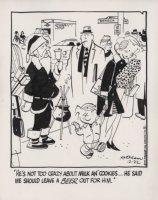 KETCHAM, HANK - Dennis The Menace daily, Dennis & Santa wants beer  12/22 1971 Comic Art