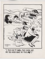 KETCHAM, HANK - Dennis The Menace daily, Dennis, car breakdown  9/25 1971 Comic Art
