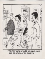 KETCHAM, HANK - Dennis The Menace daily, Dennis, showing bathroom 9/23 1971 Comic Art