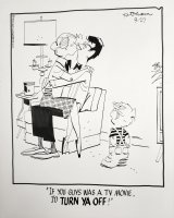 KETCHAM, HANK - Dennis the Menace daily, 9/27 1979, Dennis sees mom & dad kiss Comic Art