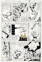 BUSCEMA, SAL / FRANK MILLER backgrounds - Captain America #236 pg 6, Cap uses Daredevil's club, follows DD #158 Comic Art