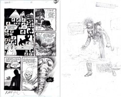 BACHALO, CHRIS - Sandman #12 pg, Sandman (Dream) confronts Sandman (Hector Hall)  + Sandman drawing 1989 Comic Art