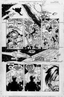KUBERT, ADAM - Uncanny X-Men #370 pg 15, X-men in space w/ Skrulls, Gambit orders a medic Comic Art