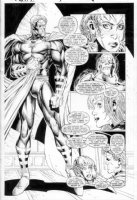 PETERSON, BRANDON - Magneto Rex #2 pg 9 splash, huge Magneto + Rogue Comic Art