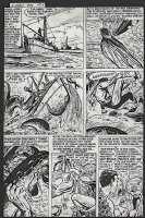 POWELL, BOB - Human Torch #36 pg, Submariner / sea-monster 1954 Comic Art