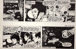 HARRIS, RON - Star Trek DBL dailies Big Panels - Kirk, Spock Scotty Uhura, 11/11 11/12 - 1981 Comic Art