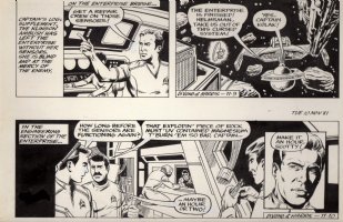 HARRIS, RON - Star Trek DBL dailies Big Panels - Kirk, Scotty space-ships 11/9 11/10 - 1981 Comic Art